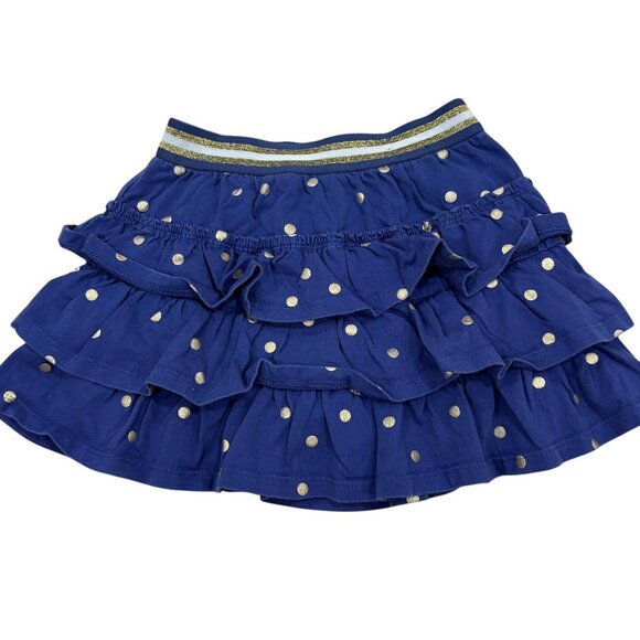 Mini Boden Girls Blue & Gold Polka Dot Tiered Skort 5-6Y - Picture 1 of 5
